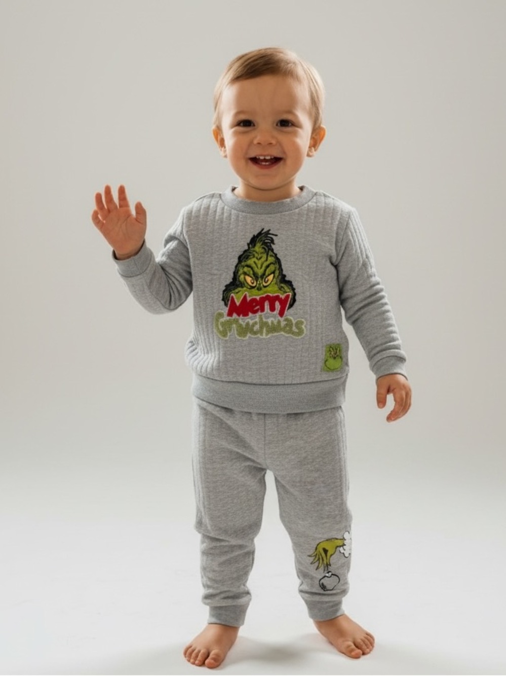 🎉 (18m) The Grinch Kids Matching Set - Cozy Sweatshirt & Pants